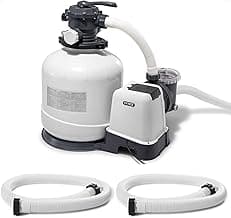 INTEX 3000 GPH Above Ground Swimming Pool Sand Filter Pump with Automatic Timer with 2 Pack of 1.5" Diameter 1500 GPH Pump Replacement 59" Hoses