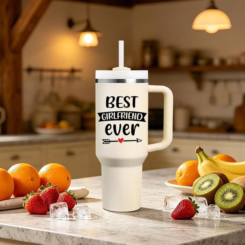 Birthday Gifts for Girlfriend - Anniversary, Christmas, Valentine Day Gift for Women, Her - Best Girlfriend Ever Tumbler SpenMeta Gifts for Girlfriend - Girlfriend Birthday Gifts - 40oz Tumbler B0H2GY21XK