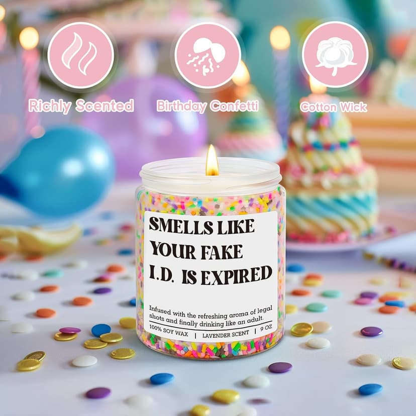 Happy 21 Year Old Birthday Gifts, Cool 21st Birthday Candle for Girls, Boys, Funny Turning 21 Ideas for Friend, Daughter, Men GSPY Candle, 21st Birthday Gifts for Women, Female, 21 Year Old, Her, Him B0FPLWDWQ3