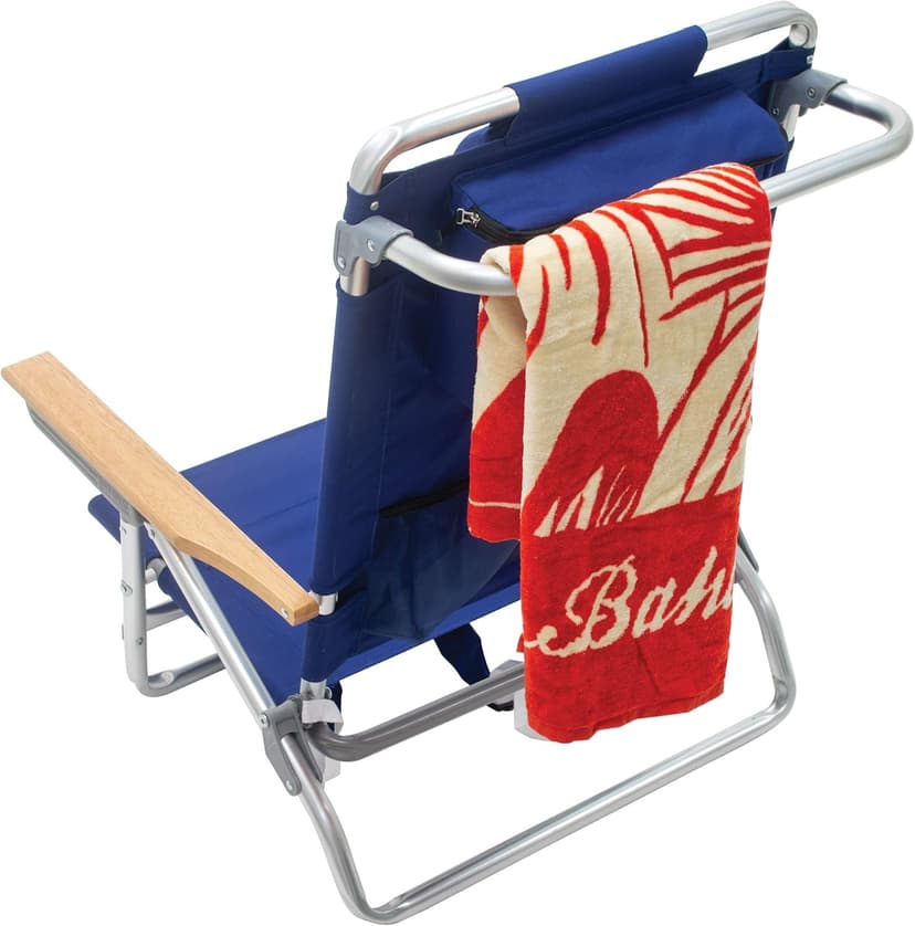 Tommy Bahama 2-Pack 5-Position Classic Lay Flat Backpack Beach Chair with Cooler and Cup Holder, Portable Folding Beach Chair for Tanning, Navy