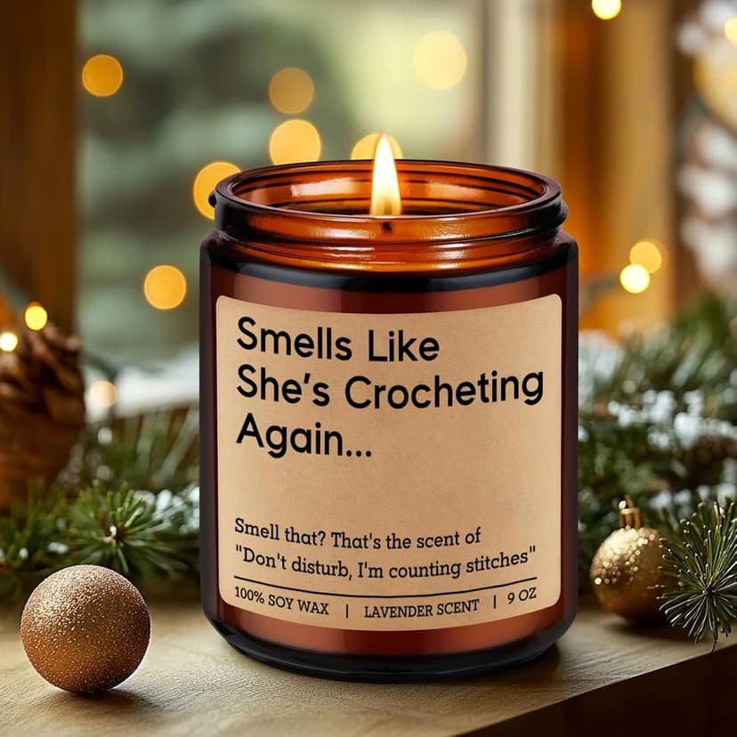 Fairy's Gift Candle, Crochet Gifts for Women, Funny Gifts for Crocheters, Knitters, Crochet Lovers - Cool Crocheter Presents Ideas, Christmas Birthday Crocheting Presents for Knitting Crafter, Friend