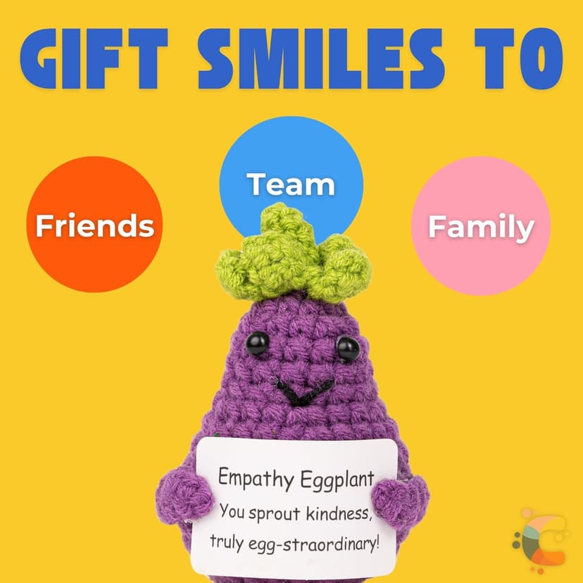 Cheerpal Veggies — Crochet Veggie Pack w/Stand (9 pc) Handmade Crochet Figurines Decor - Desk, Office, Coworker, Friend | Gifts for Women, Teen Girls, Mom, Girlfriend