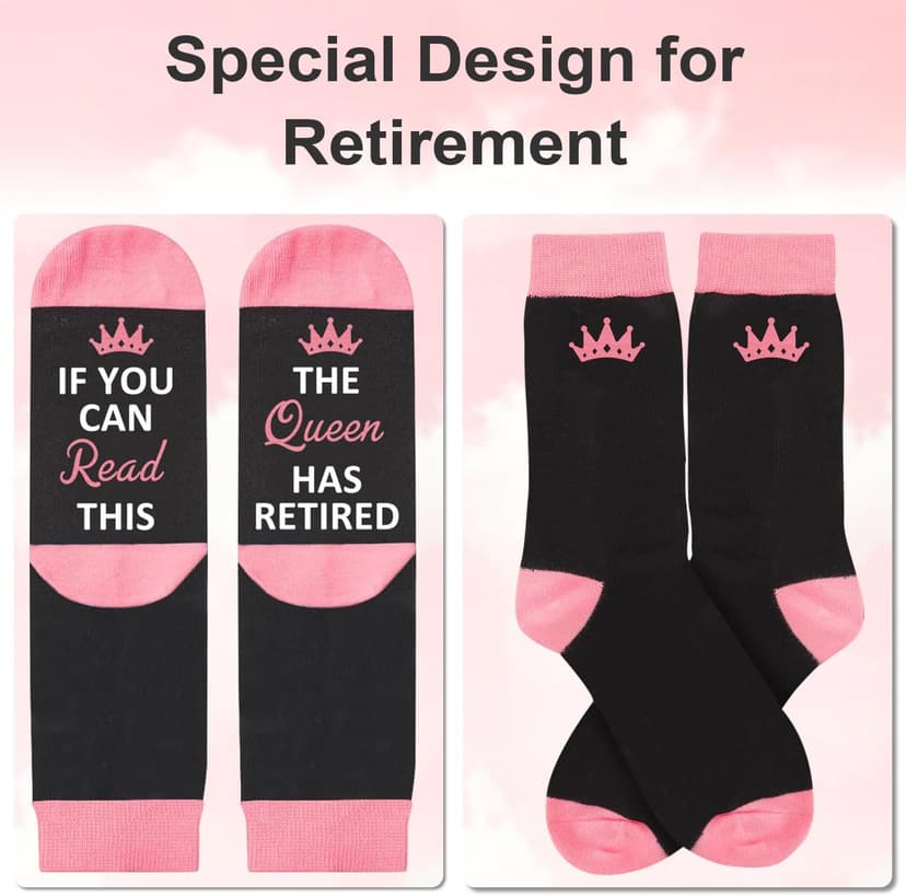 Juesly Retirement Gifts for Women, Funny Socks Retirement Gifts for Woman Box Ready for Present B0F128HDDQ