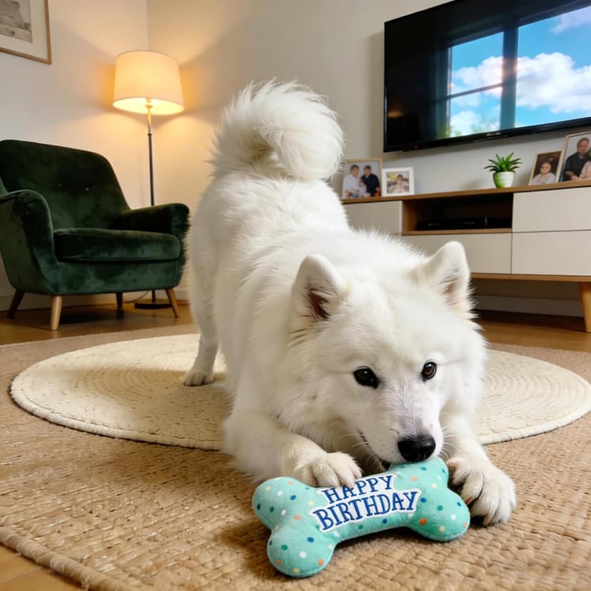 PrimePets Dog Birthday Toys, Plush Dog Squeaky Toys, Stuffed Puppy Chew Toy for Small Medium Large Dogs, Bone Pet Toy B09C5RZ8DT