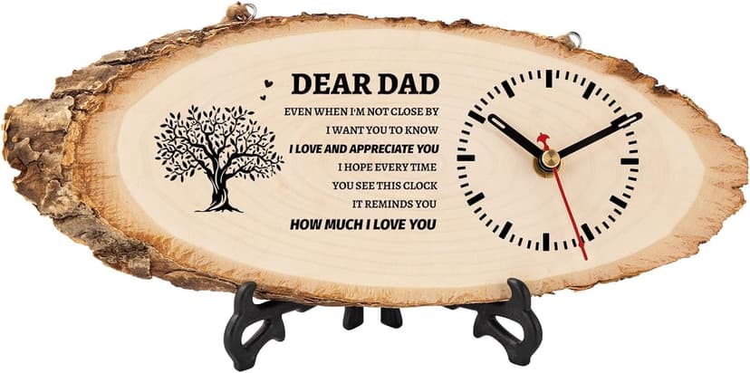 BeauGift Dad Gifts, Wooden Clock Gifts for Daddy from Daughter Son Kids, Dad Birthday Gift Idea for Papa Who Wants Nothing, Christmas from Child to My Dad