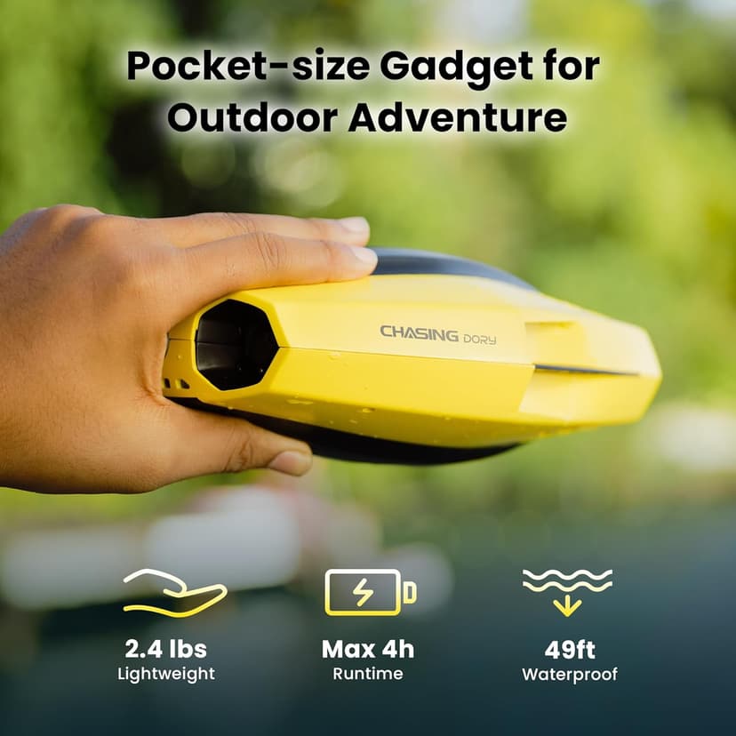 Chasing Dory Underwater Drone - Palm-Sized 1080p Full HD Underwater Drone with Camera for Real Time Viewing, APP Remote Control Green (Yellow)