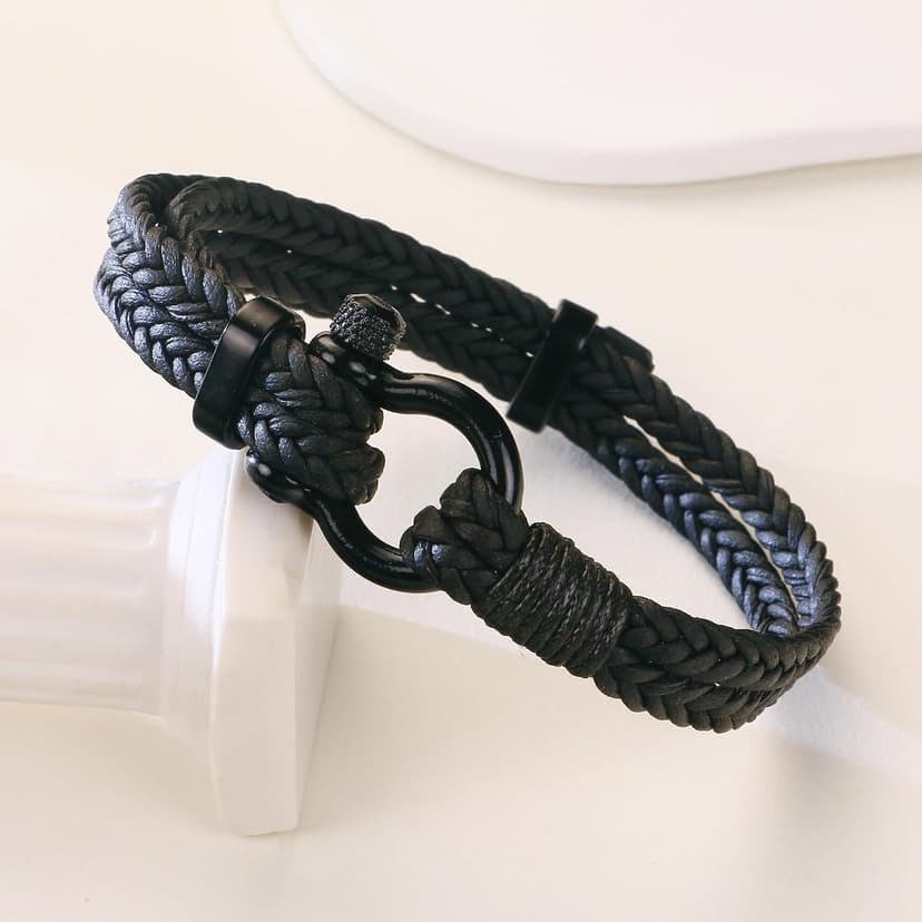 Adjustable Triple Protection Bracelet with Inspirational Card and Gift Box, Birthday Gifts for Him Boys Men Boyfriend Sereney 9-60 Year Old Boy Birthday Gifts, Bracelet for Brother Men and Son B0CD7PTWG4