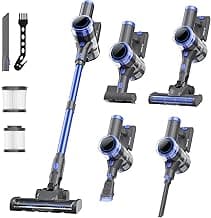 Cordless Vacuum Cleaner, 10-in-1 Lightweight Stick Vacuum with 33 kPa Powerful Suction, 45-Min Runtime, Rechargeable Vacuum Cordless for Home Hard Floor Low-Pile Carpet and Pet Hair