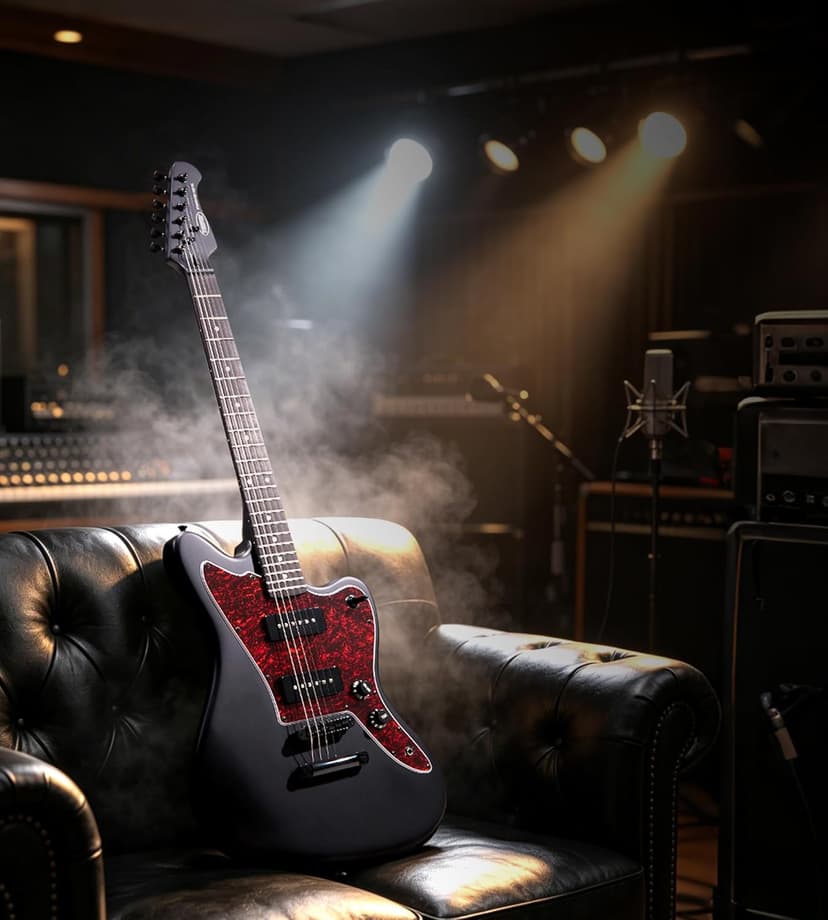 Tostar Electric Guitar: P90 Pickups, TOM Bridge & Smoked Matte Finish, 3-Way Switch, 39" Solid Body Electric Guitar for Intermediate Players, Guitarra Eléctrica Kit, Musical Birthday Gifts, Black