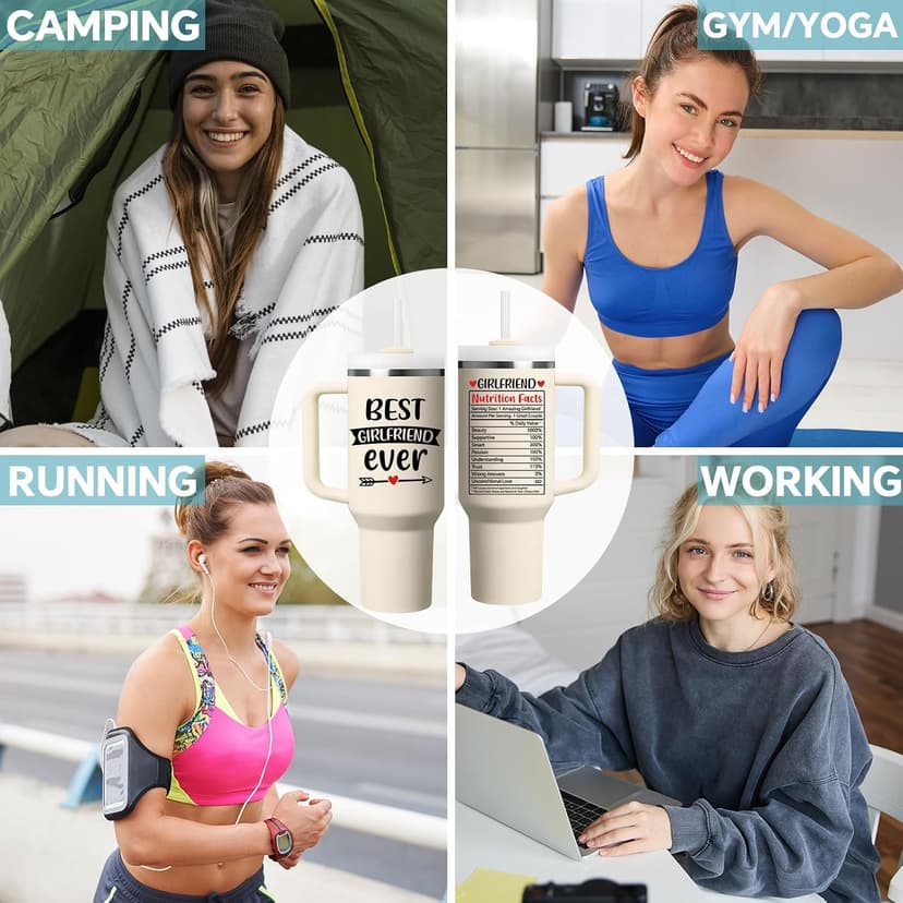 Birthday Gifts for Girlfriend - Anniversary, Christmas, Valentine Day Gift for Women, Her - Best Girlfriend Ever Tumbler SpenMeta Gifts for Girlfriend - Girlfriend Birthday Gifts - 40oz Tumbler B0H2GY21XK