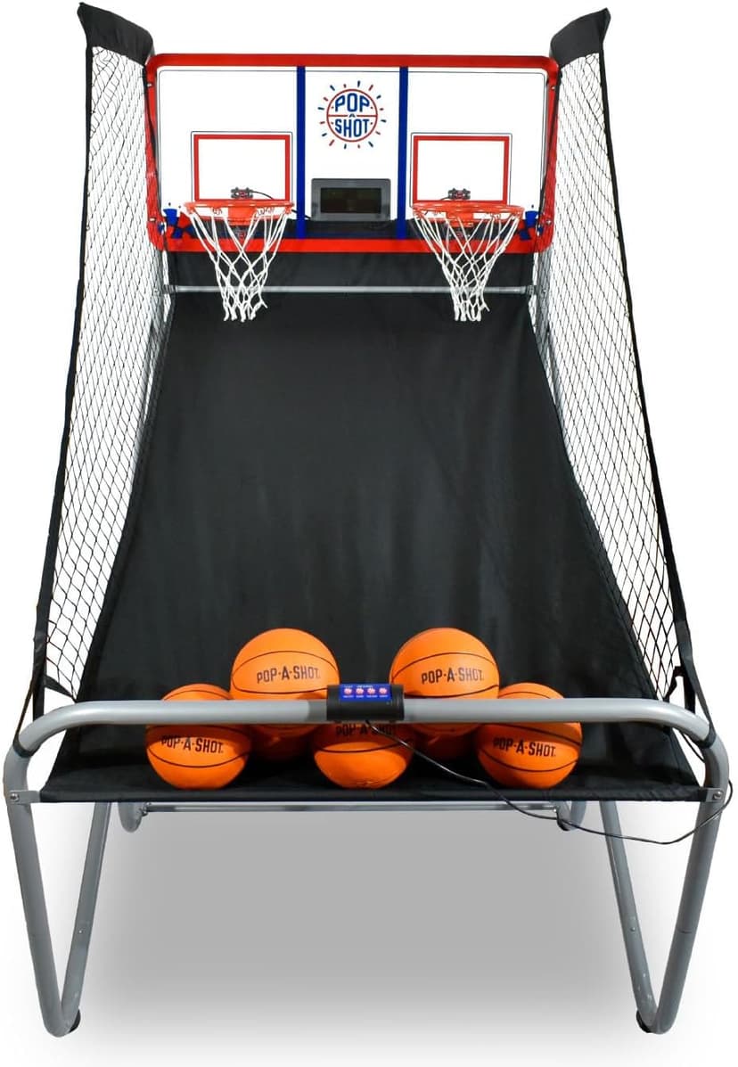 Pop-A-Shot Official Indoor/Outdoor Dual Shot Basketball Arcade Game - Weather Resistant - 16 Different Games - 6 Audio Options - Near 100% Scoring Accuracy - Large LED Scoreboard