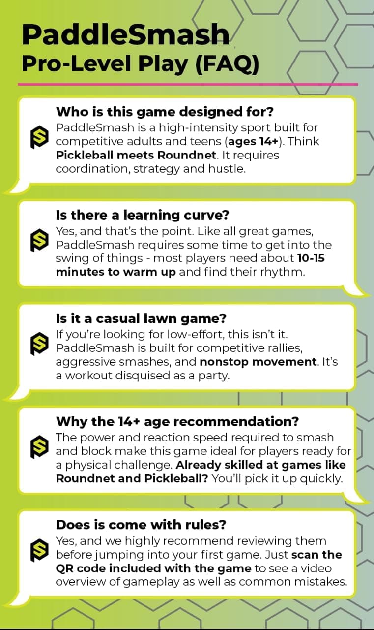 PaddleSmash - Pickleball Yard Game As Seen on Shark Tank - Beach, Backyard, Tailgate & Lawn, Outdoor Activities for Adults and Family - Easy Assembly