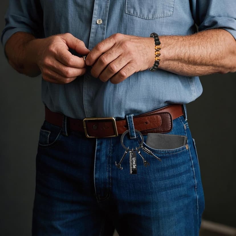 Uncle Appreciation Gifts Merch - 4Set Acrylic Plaque, Keychain, Bracelet, and Wallet - Fathers Day Birthday Gift For Uncles From Niece Nephew