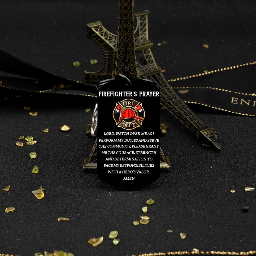 Firefighter Gifts for Men Him Firefighter Keychain Fire Fighter Gifts Adults Son Husband Cool Firefighte Gift Firefighter Accessories for Graduation Firefighters Prayer