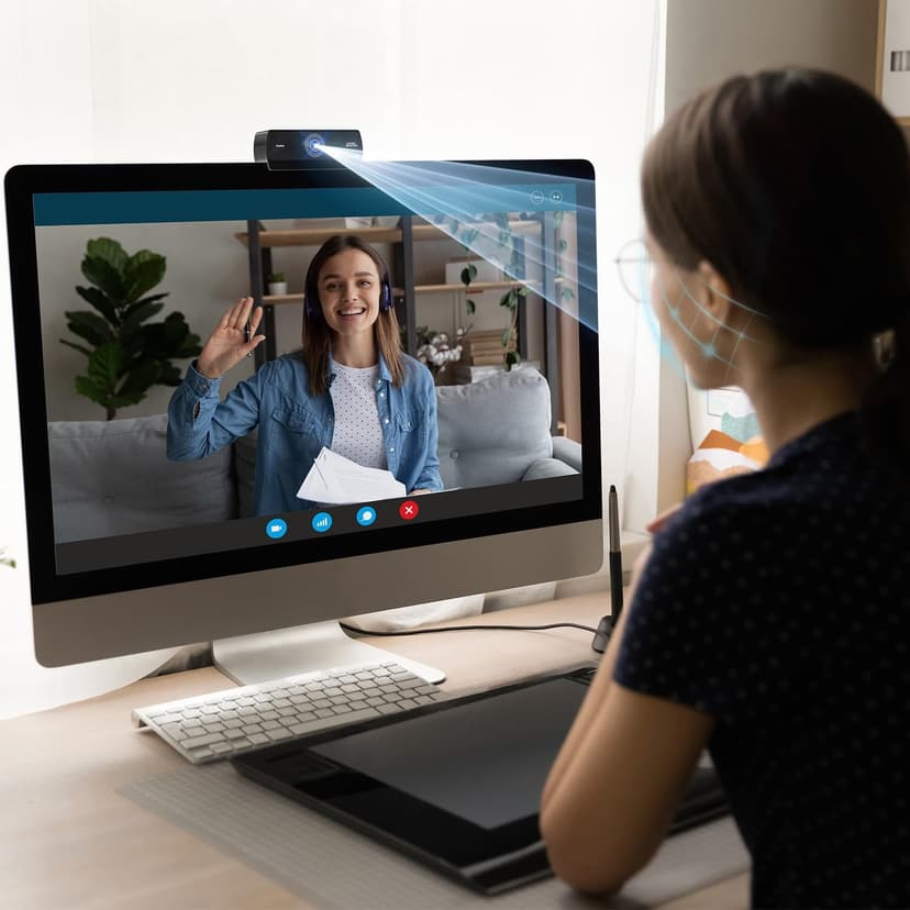 Webcam for PC, HD 1080P USB Plug-and-Play Computer Web Camera, High Definition Webcam for Desktop Laptop, Ideal for Online Class, Video Conference, Live Streaming & Gaming
