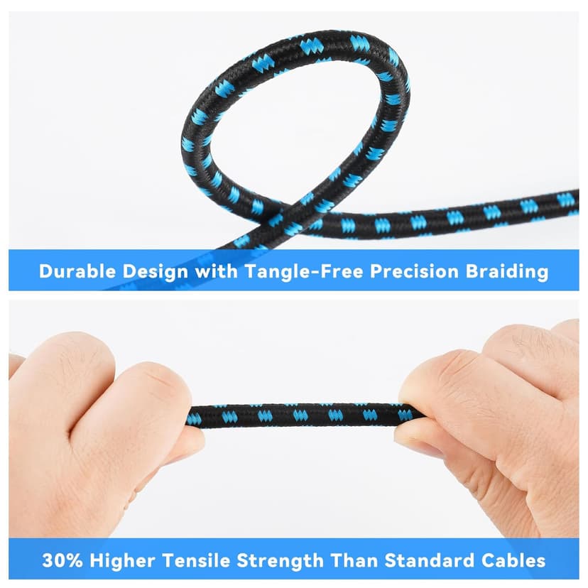 Tomorotec 3-Pack 10ft Braided Guitar Cables for Electric Guitar, Bass, Microphone, Speaker, Mixing Console, 1/4" Interface Instrument Cables with Durable Copper & PE Build and Tangle-Free Tweed Jacket