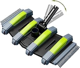 Sepetrel Heavy Duty Pool Vacuum Head with Wheels & Aluminum Handle, Professional Weighted Flexible Vacuum Head