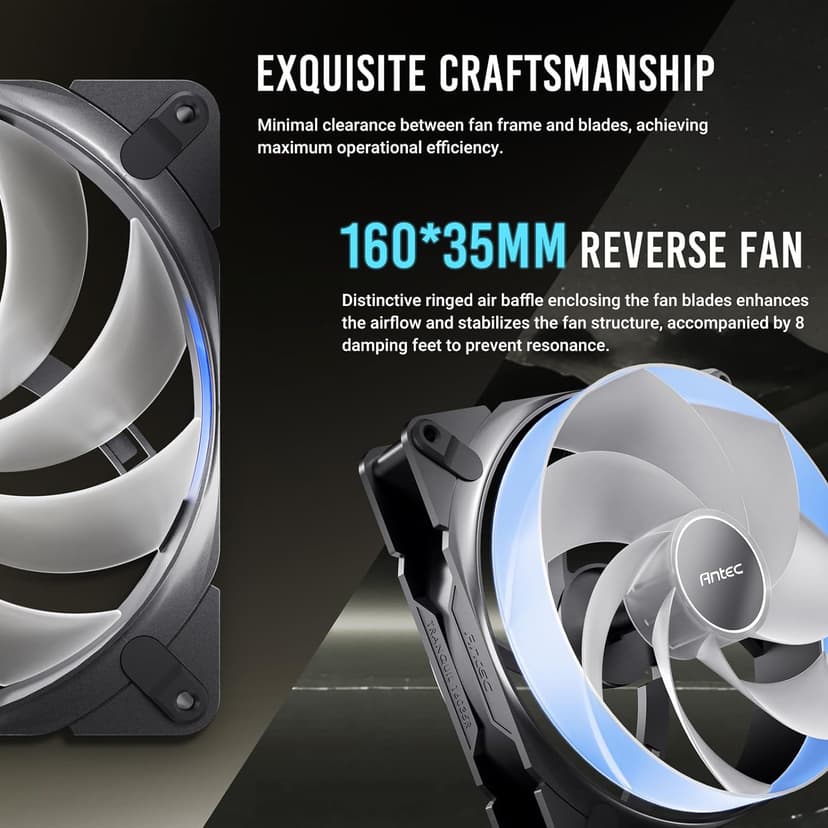 Antec C8 ARGB, 2X TQR 160mm & 1x TQ 140mm ARGB PWM Fans Included,Dual-Chamber Layout, Type-C, 360mm Radiator Support, Seamless TG Front & Side Panels, RTX 40 Compatible, Full-Tower E-ATX PC Case