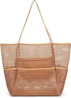 Tainehs Beach Bag - Mesh Tote Bag Beach Vacation Clothes for Women Pool Bag for Travel Pool Family Cruise Essentials 2026