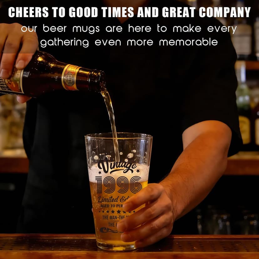30th Birthday Gifts For Men, Vintage 1996 Beer Glass 30 Year Old Birthday for Him, 30th Birthday Decorations for Man Over 30, Cool 30 Birthday Gift Ideas for Men Turning 30 B0CQQDR3TM