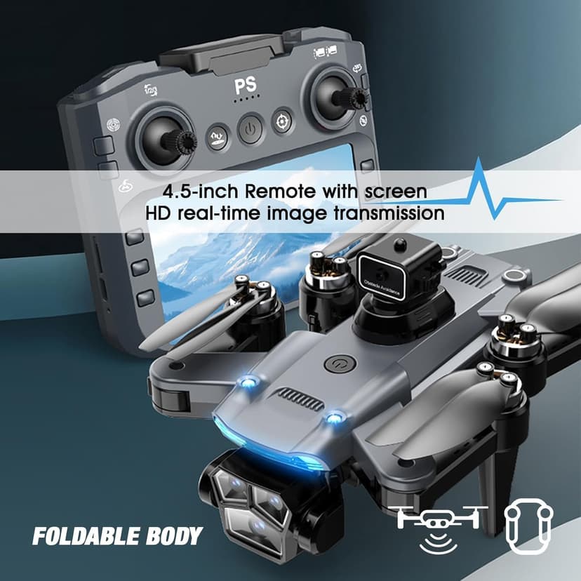 Drone with Camera for Beginners and Adults 4K, Foldable Remote Control Quadcopter, Altitude Hold, One Key Start, 3D Flips, 2 Batteries