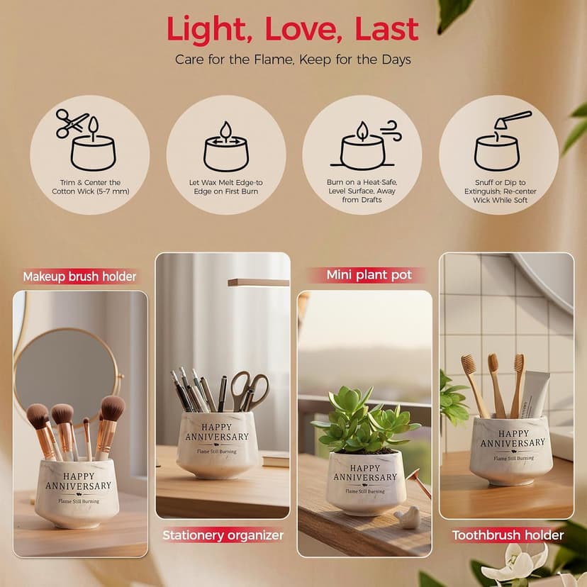 Happy Anniversary Candle – Aniversario Gifts for Couple,Women,Men 6oz Lavender Scented Candle,Anniversary Romantic Gifts for Him & Her B0G4GGC4Y6