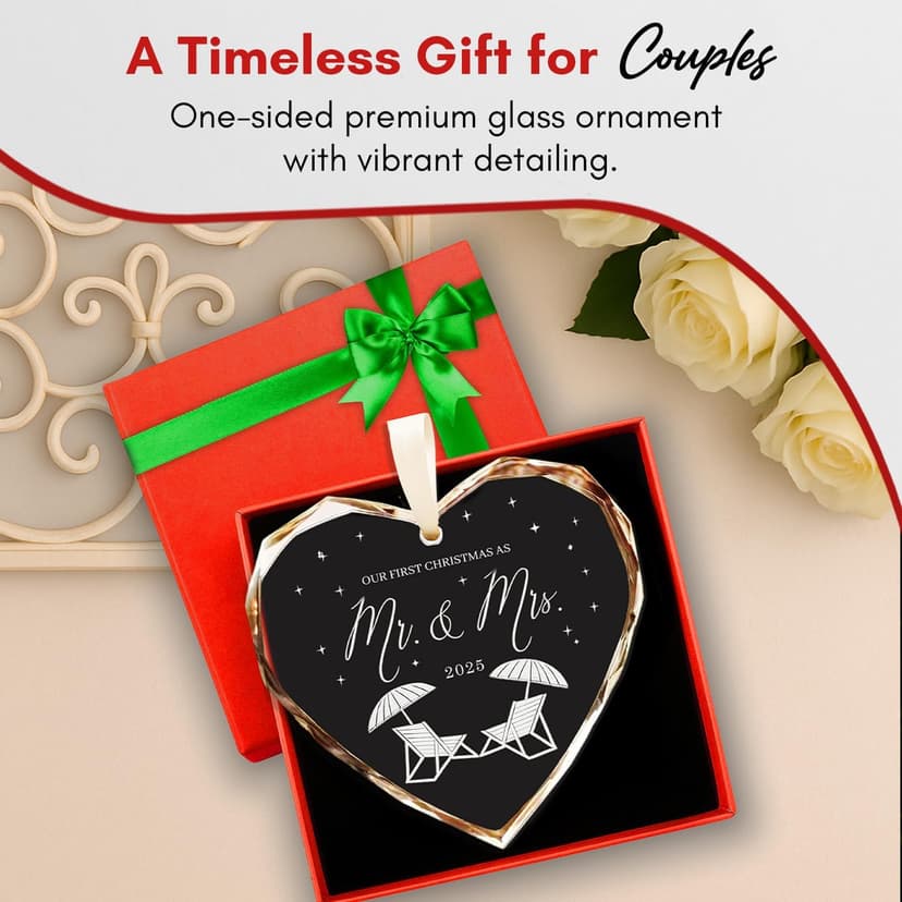 Wedding Gifts - Mr and Mrs Gifts - Marriage Gift Ideas for Couples, Future Mr and Mrs Gift Ideas-Her Just Married Ornaments - Just Married Decorations Bridal Shower Ornaments(Beach)