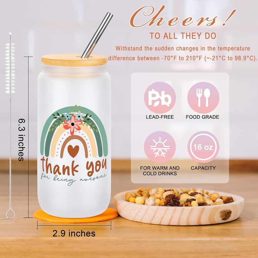 Thank You Gifts for Women Coworkers, Appreciation Farewell Goodbye Going Away Gifts for Coworker Friends Teacher Employees, Christmas Mothers Day Birthday Gifts for Women Set of 6