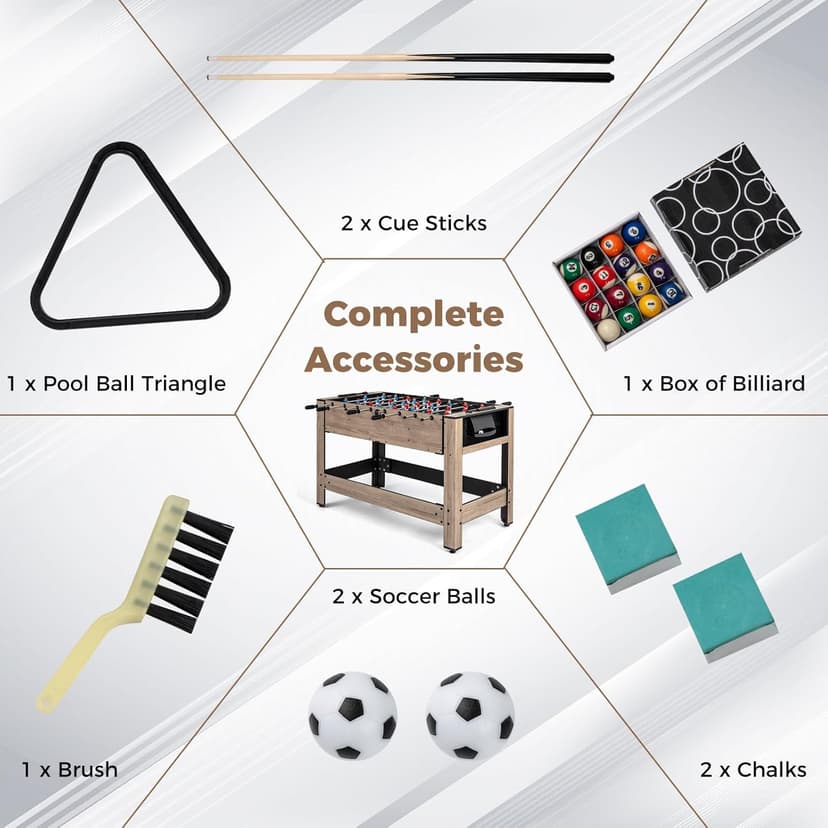 Goplus 2-in-1 Swivel Multi Game Table, 48” Combo Game Table with Foosball & Pool for Adults, Indoor Outdoor Combination Arcade Table for Home Game Room Party