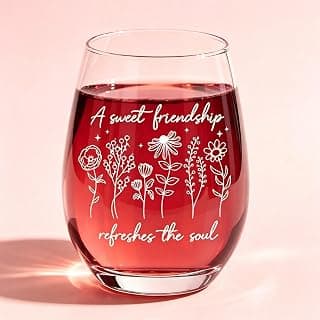 Best Friend Gift for Women, Gag Gift for Sister BFF Coworkers Boss Lady, Birthday Gift for Her, A Sweet Friendship Wine Glass Funny Friendship Gifts for Women, Birthday Gift for Her B0FV2S7PR3