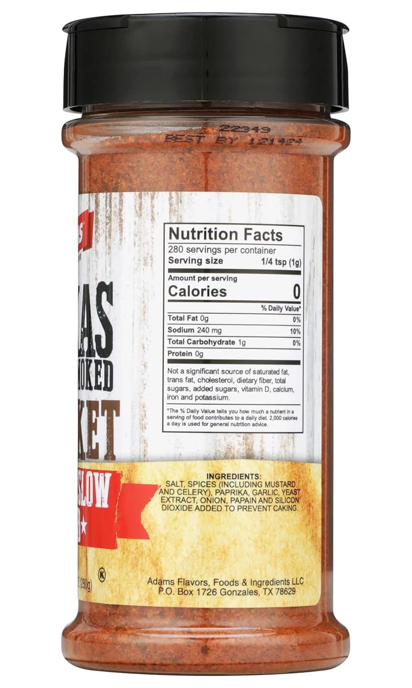 Adams Texas Style Smoked Brisket Low N’ Slow Rub, 9.89 Ounce Bottle (Pack of 3)