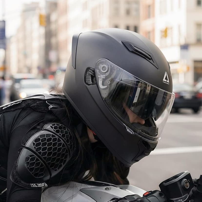 TRIANGLE Motorcycle Helmets Full face Helmet for Adults Men and Women Dual Visor with Internal Sunshield DOT Approved