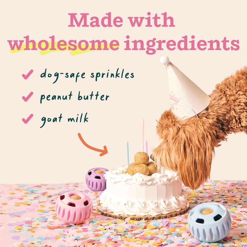 WOOF Pupsicle Birthday Pops - Healthy Dog Treats - Pre-Made Pupsicle Refills - Wholesome Ingredients - Naturally Sweet - Cake-Flavored Birthday Treat for Dogs - XL