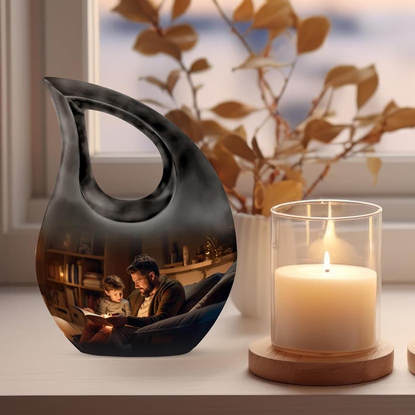Dad & Son Funeral Tiny Urn for Ashes Adult Male, Drop Keepsake Cremation Burial Urns for Human Ashes, Handcrafted Cremains Containers, Handcrafted Funeral Tiny Memorial Gifts, 3 Inches B0FG372JF2