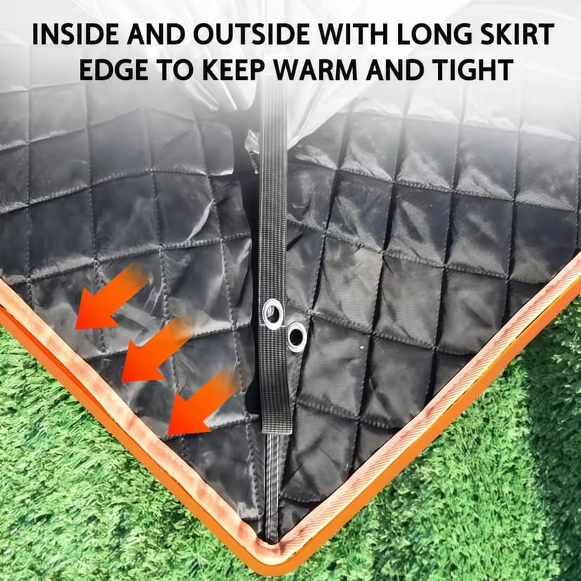 8-12Person Ice Fishing Tent with Stove Jack and Floor Portable ICES Fishings Shelter 210D Insulated Layer Oxford Cloth Hexagon Shanty Pop-Up Fish Tent for Winter Camping Fishing