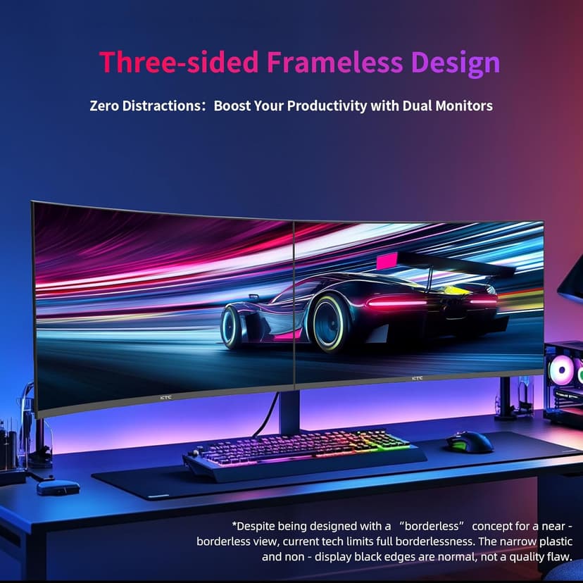 KTC 32Inch 240Hz Curved Gaming Monitor, 1000R VA, QHD(2560x1440p), 4000:1 Contrast, Support FreeSync GSync, HDMI2.0(144hz)/DP1.4(240hz)/Earphone, Tilt, Xbox PS5 Switch, 2K Computer Monitor (Renewed)