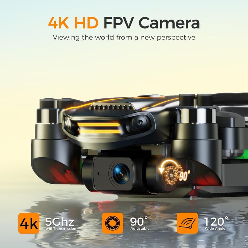 GPS Drone with EIS 4K Camera for Adults Kids, RC Drones with 4.5 inch HD Screen on Controller,Auto Return,2 Batteries for 45 min Flight Time,Long Range Transmission,Circle Fly and Follow Me Mode,Foldable Quadcopter for Beginner Kids Gifts Toy,Under 249g