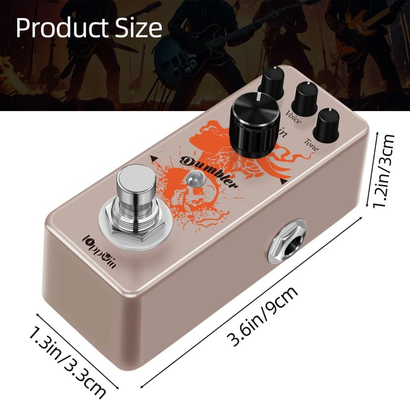 Compact Dumble-Style Overdrive Guitar Pedal - IOppWin Dumbler with Voice Dial for Crisp Bite, True Bypass, Metal Shell for Beginners - Vintage Amp Simulator with Warm Sustain