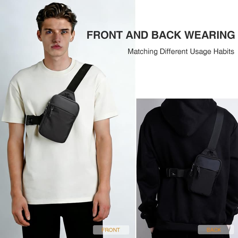 higouta Mini Sling Bag for Men Women, Small Crossbody Casual Utility Chest Phone Bag for Travel Workout