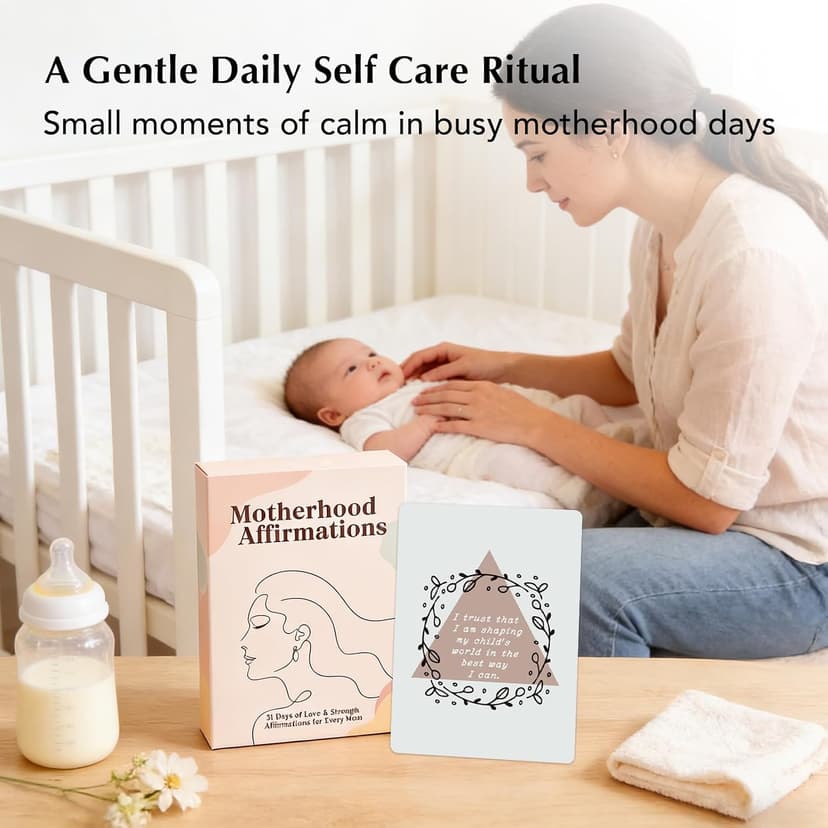 For New Moms After Birth, First-Time Moms & Baby Showers, A Thoughtful Self-Care and Encouragement Gift Push Presents for New Mom, Affirmation Cards & Amethyst Worry Stone B0GT8Z9ZP3