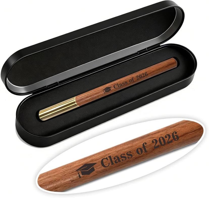 Inspirational Graduation Gifts for High School & College Graduates, Meaningful 2026 Commencement Keepsake for Him and Her Class of 2026 Engraved Wooden Gel Pen, Graduation Gift Pen with Black Box B0GQLGK1BP