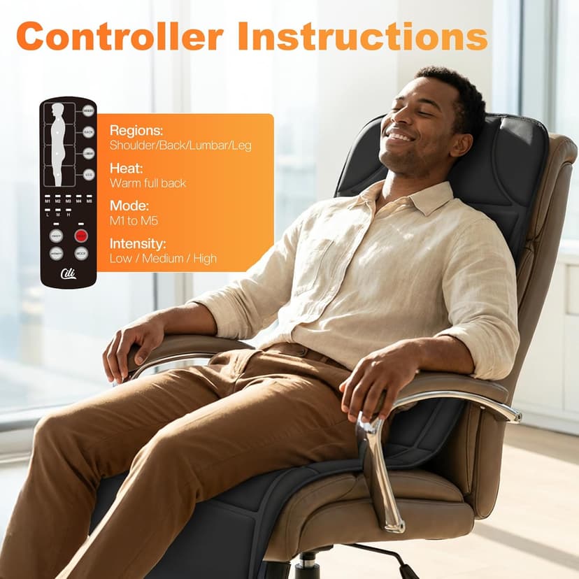 CILI Full Body Massage Mat with Heat, Vibration Back Massage Pad, Full Body Massager for Bed Chair Sofa, Massage Mattress Pad, Father‘s Day Gift for Dad