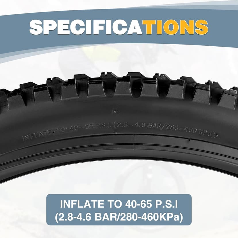 WEEROCK MTB Bike Tire Two Pack 26/27.5/29 Inch Tire Folding Bead Replacement Tyre, 2.3 Inch Wide Mountain Bicycle Tires with Inner Tubes, Black/Brown Wall Side