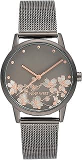 Nine West Nine West Women's Floral Dial Mesh Bracelet Watch