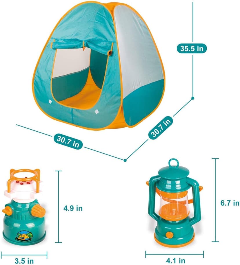 FUN LITTLE TOYS Pop Up Play Tent with Camping Gear and Tools Set, Outdoor Toys for Kids B07KKB4LFM