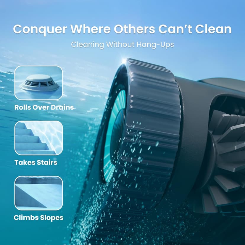 (2025 Upgrade) Aiper Scuba S1 Robotic Pool Cleaner, Wall & Waterline Cleaning, Double Filtration, Extended 180-Min Battery Life, Smart Navigation, App Support, OTA Upgrade