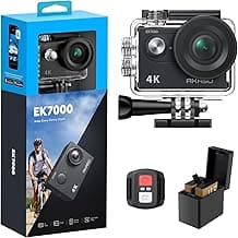 AKASO EK7000 4K30FPS 20MP WiFi Action Camera with EIS Ultra HD 131FT Waterproof Underwater Camera Remote Control 4X Zoom Support External Microphone Black