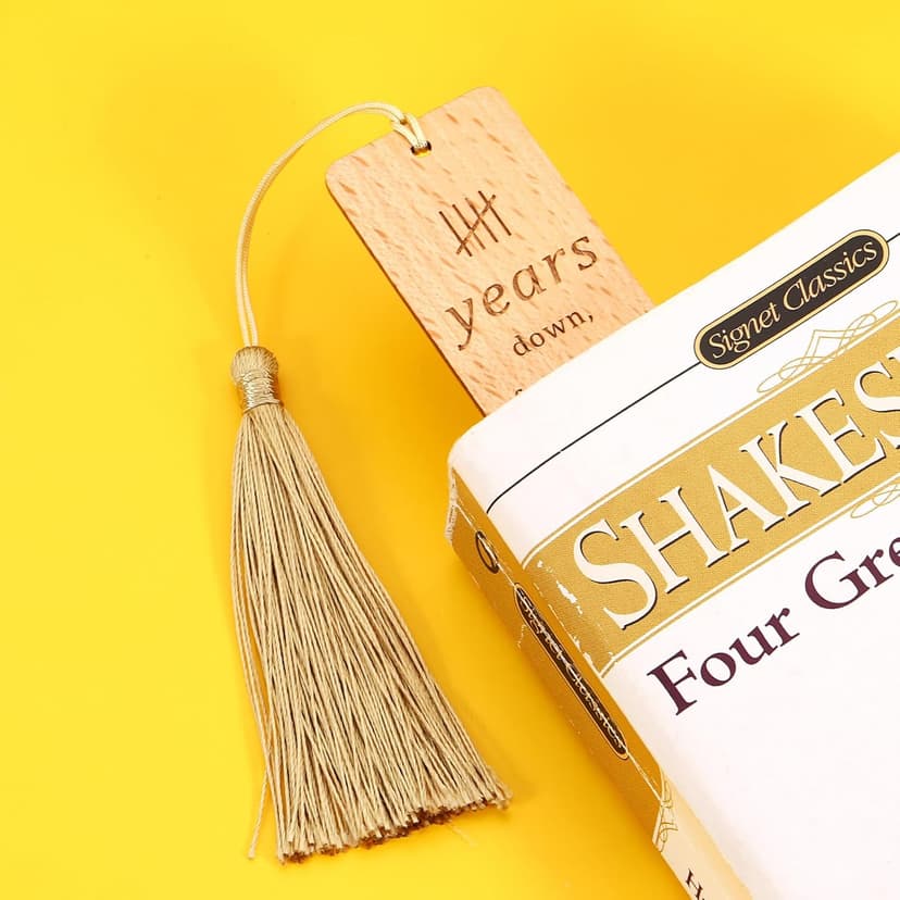 5 Year Anniversary Wood Gift for Him Her, Wooden Bookmark 5th Anniversary Wooden Gifts for Wife Husband, 5 Year Marriage Gifts Anniversary for Couple, Fifth Anniversary Valentines Gifts for Women Men