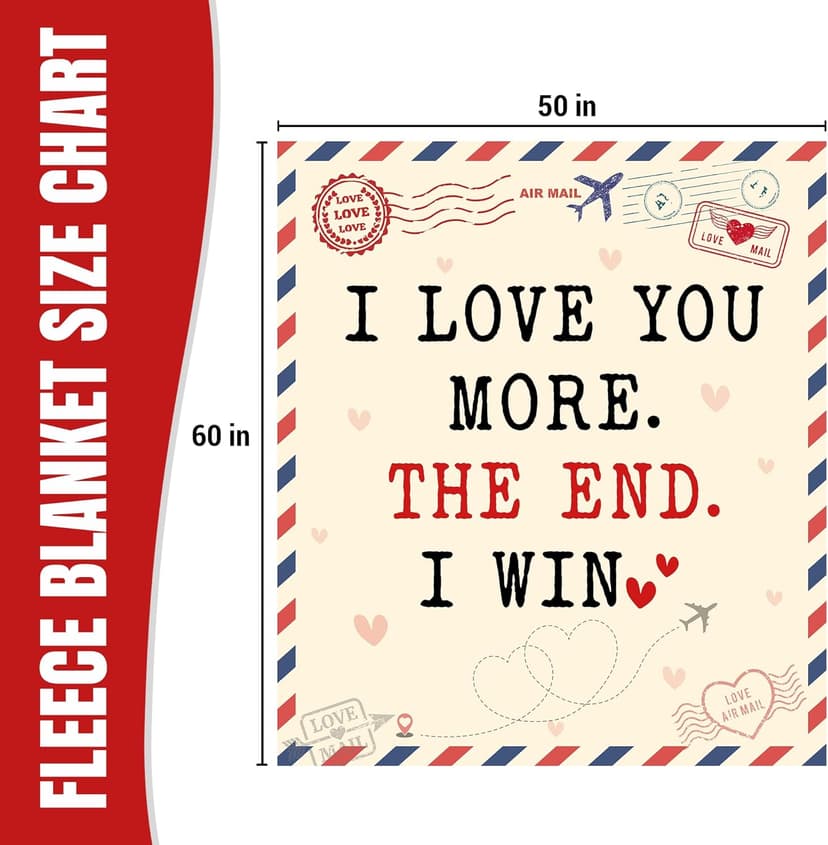 Christmas Anniversary Couple Gifts for Women - I Love You More Soft Fleece Throw Blanket 50x60 in - Birthday Romantic Gifts for Girlfriend Boyfriend Wife Husband, I Love You Gift for Him Her