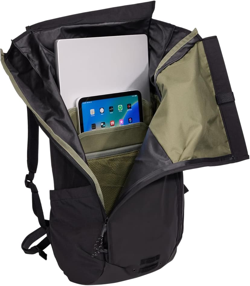 Thule Paramount Bike Commuter Backpack - 20L Capacity - Adjustable fit - 16" Padded Laptop Sleeve and 11" Tablet Pocket - Rolltop Closure - Side Phone Pocket - Taillight Loop